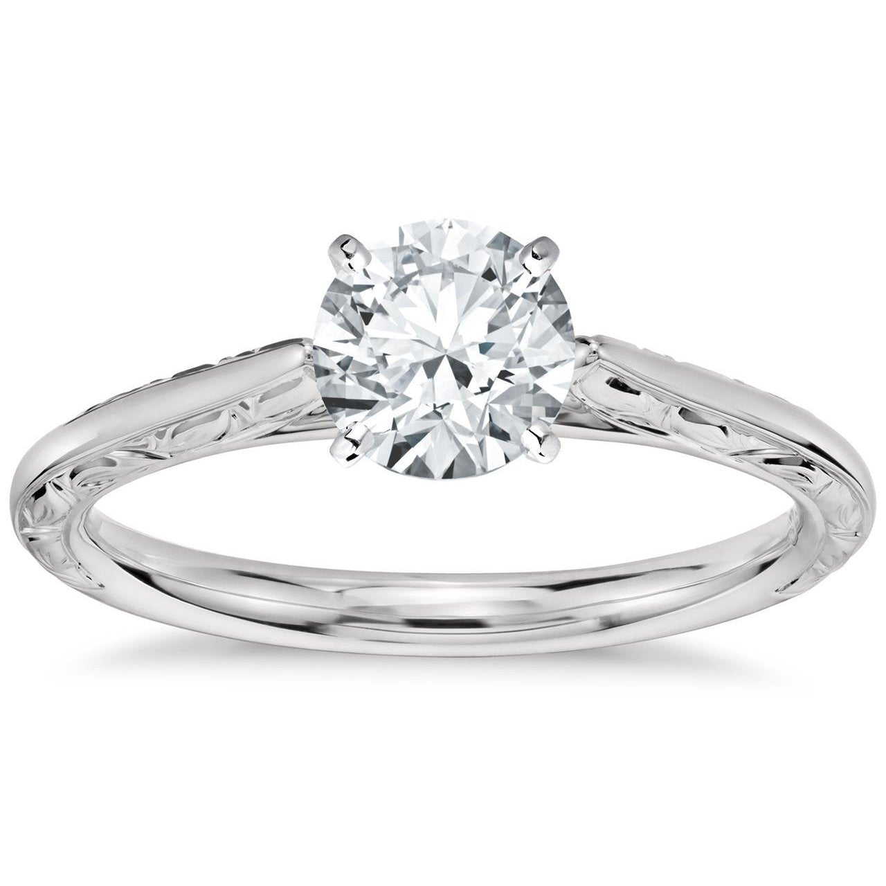 Fede nuziale in stile antico con diamante solitario a taglio rotondo da 3 ct - harrychadent.it