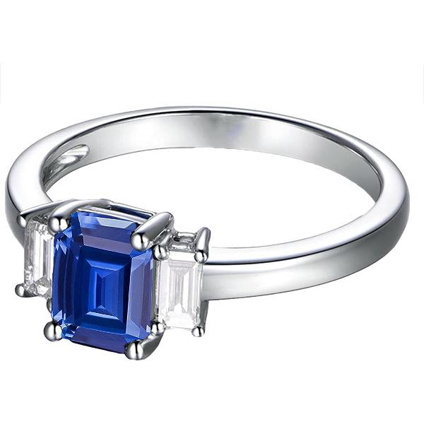 Fede nuziale smeraldo 3 pietre blu zaffiro 2.50 carati gioielli in oro - harrychadent.it