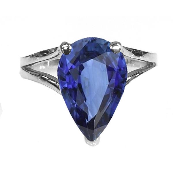 Solitaire Wedding Ring Blue Sapphire Split Shank 3 Carati Jewelry - harrychadent.it