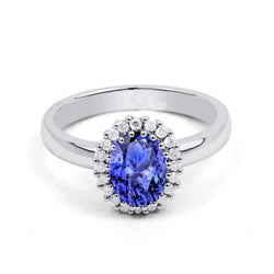 Fedi nuziali in oro 14 carati con tanzanite e diamanti 3.70 carati