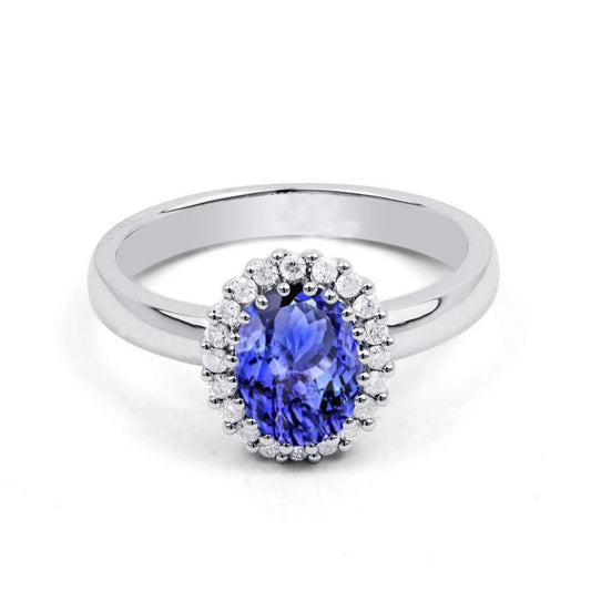 Fedi nuziali in oro 14 carati con tanzanite e diamanti 3.70 carati - harrychadent.it