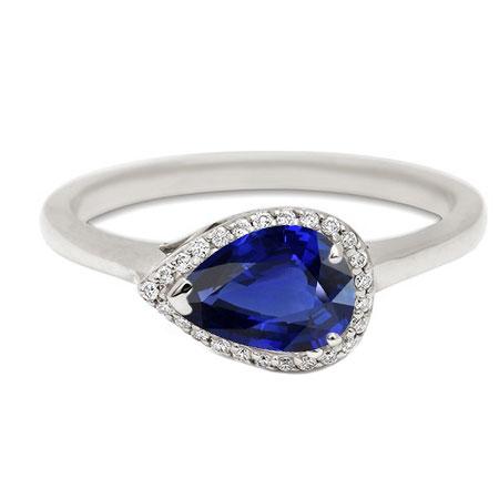 Gemma Halo Anello con zaffiro taglio a pera 2.50 carati gioielli con diamanti rotondi - harrychadent.it