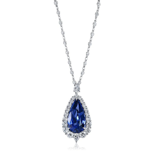 Gemma Halo Pera da donna e ciondolo con diamante tondo 3,50 carati - harrychadent.it
