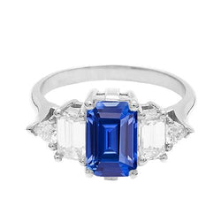 Gemma smeraldo blu zaffiro anello 2.50 carati gioielli in oro con diamanti