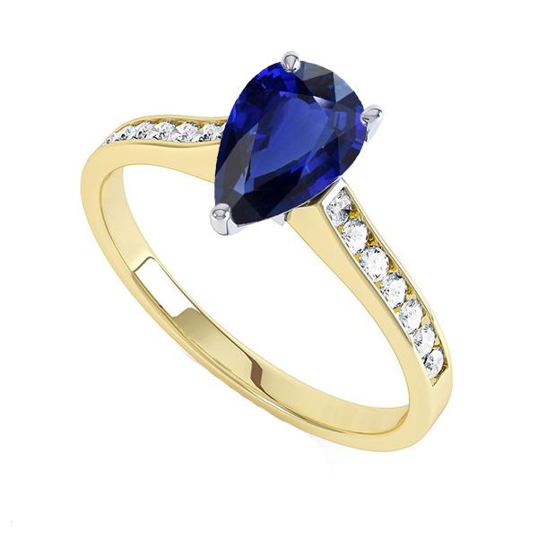 Gioielleria con pietre preziose Anello con zaffiro di Ceylon incastonato con diamanti 4 carati - harrychadent.it