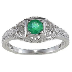 Gioielli Art Nouveau Nuovo anello con diamante verde smeraldo a taglio rotondo da 6 ct