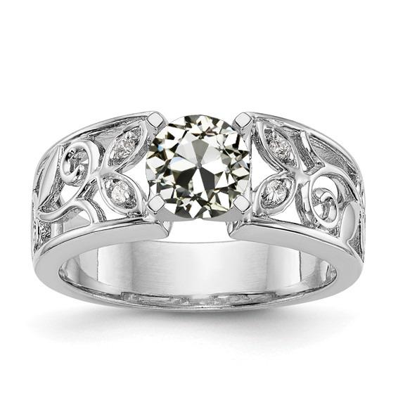 Gioielli Art Nouveau Nuovo anello da donna in stile foglia con diamante a taglio antico