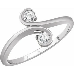 Gioielli Art Nouveau Nuovo anello di diamanti Toi et Moi a due pietre