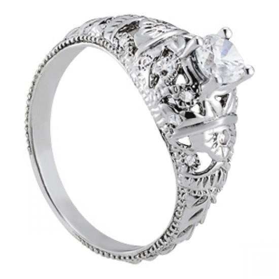 Gioielli Art Nouveau Nuovo stile antico Anello di fidanzamento Diamante 1 carati