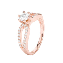 Gioielli accentati con anello di fidanzamento in oro rosa da 1,75 ct con diamante