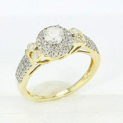 Gioielli con anello in oro giallo 14K da 2,25 ct con pavé di diamanti Novità