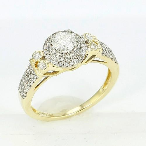 Gioielli con anello in oro giallo 14K da 2,25 ct con pavé di diamanti Novità - harrychadent.it