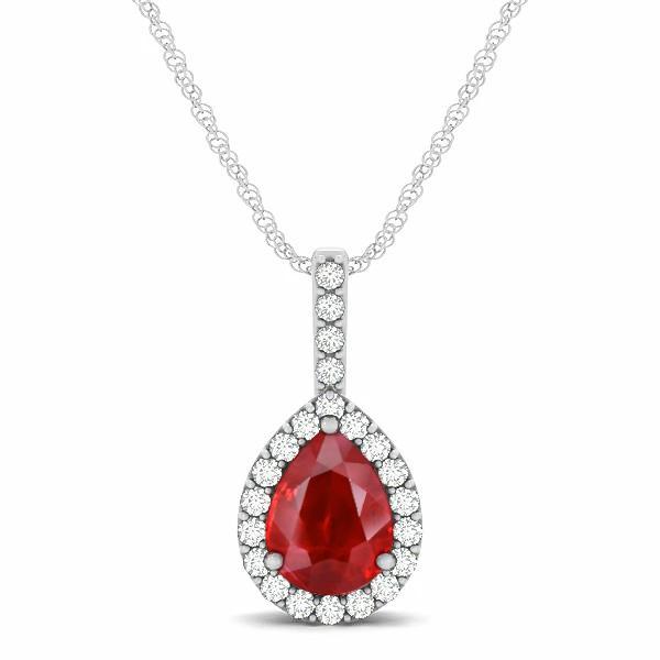 Gioielli con ciondolo da donna con rubini rossi e diamanti tagliati a pera da 3.50 carati - harrychadent.it