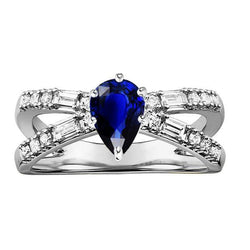 Gioielli con diamanti Anello con zaffiro di Ceylon 2.50 carati con gambo diviso