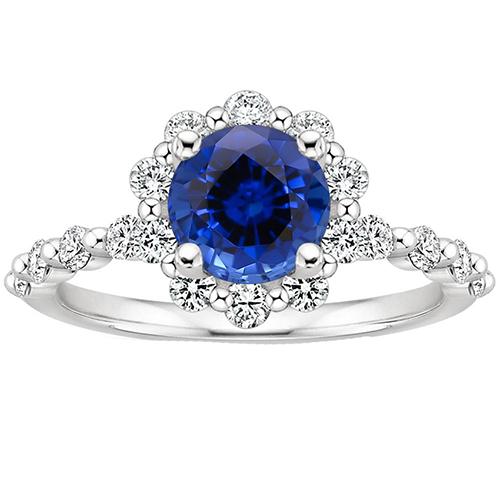 Gioielli con diamanti da donna stile fiore Halo Ceylon Zaffiro 3 carati Novità - harrychadent.it