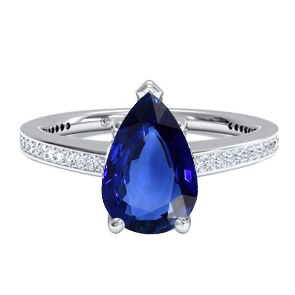 Gioielli da donna con diamanti Anello con zaffiro blu Oro bianco 14 carati 4.50 carati - harrychadent.it