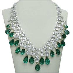 Gioielli da sposa collana verde smeraldo e diamanti 226,60 carati