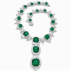 Gioielli da sposa con collana di diamanti e smeraldi verdi 209,68 carati