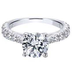 Gioielli in oro con anello di fidanzamento con diamante taglio rotondo da 1.35 carati