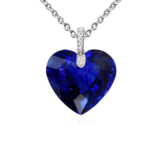 Gioielli in oro con ciondolo a forma di cuore con zaffiro di Ceylon e diamanti da 4,25 carati - harrychadent.it