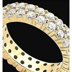 Gioielli in oro giallo con anello a fascia eternità con diamante da 4.60 carati