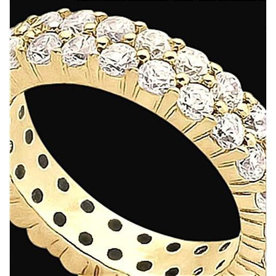 Gioielli in oro giallo con anello a fascia eternità con diamante da 4.60 carati - harrychadent.it