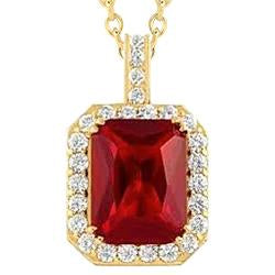 Gioielli in oro giallo con ciondolo collana con rubini e diamanti da 6.45 carati - harrychadent.it