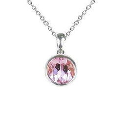 Gioielli in pietra preziosa con ciondolo solitario Kunzite rosa in oro bianco 14K 20 ct