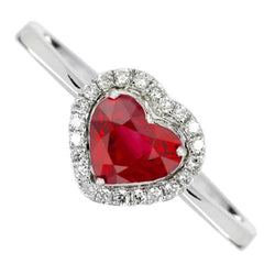 Gioielli per fedi nuziali con rubini e diamanti a forma di cuore 3.35 carati