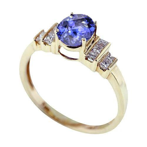 Gioiello per anello di fidanzamento con diamanti 3 carati ovale scintillante di tanzanite - harrychadent.it