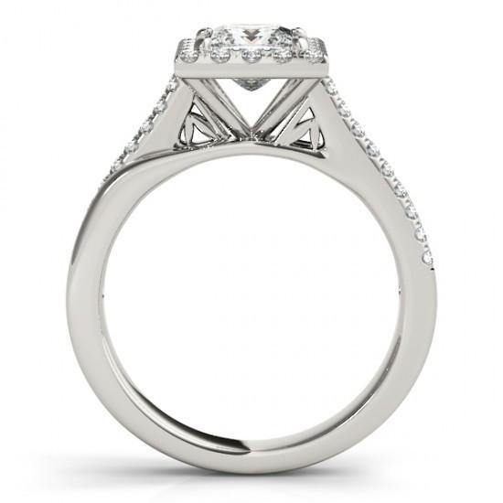 Halo Diamond Princess Cut con accenti Anello di fidanzamento 1.50 carati - harrychadent.it