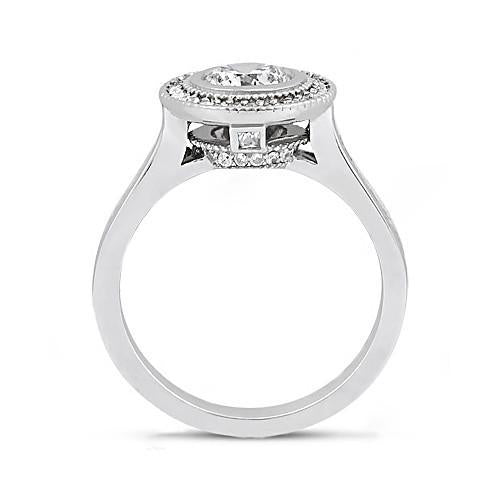 Halo Diamond Ring 2.22 carati di fidanzamento da donna in oro bianco - harrychadent.it