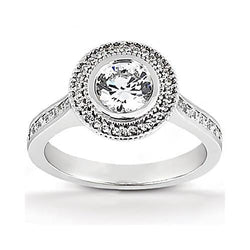 Halo Diamond Ring 2.22 carati di fidanzamento da donna in oro bianco