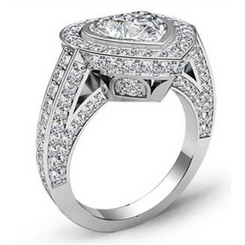 Halo Diamond Wedding Ring Lady Fine 6.35 Carati Jewelry - harrychadent.it