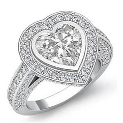 Halo Diamond Wedding Ring Lady Fine 6.35 Carati Jewelry