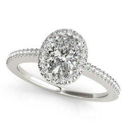 Halo Fancy Anniversary Anello di fidanzamento con diamante 1.94 carati gioielli WG 14K