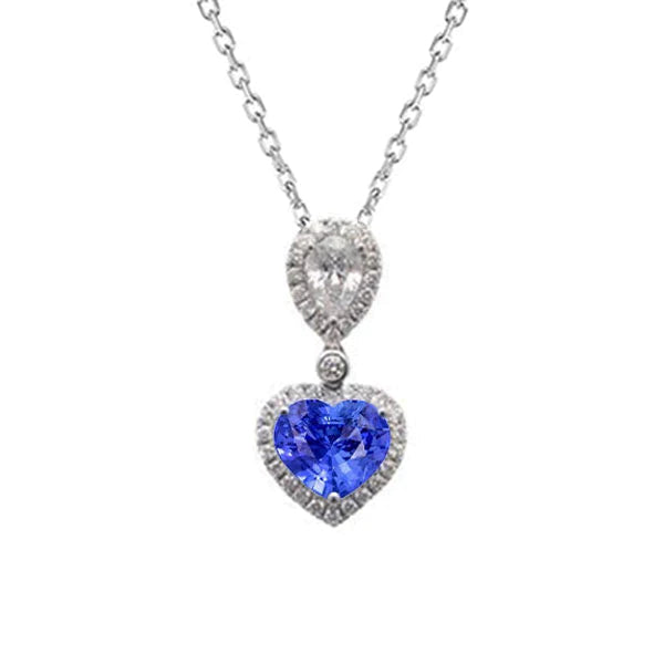 Halo Heart Gemstone Pendant Round & Pearl Diamond Jewelry 3 carati - harrychadent.it
