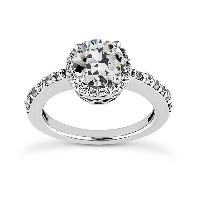 Halo Il giro Old Mine Cut Anello di fidanzamento con diamante 4,25 carati in oro - harrychadent.it