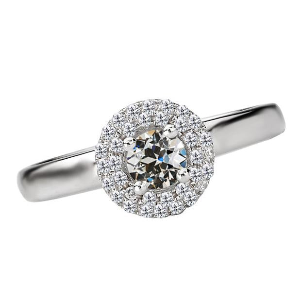 Halo Il giro Old Mine Cut Diamante Ring 14K gioielli in oro 3 carati - harrychadent.it