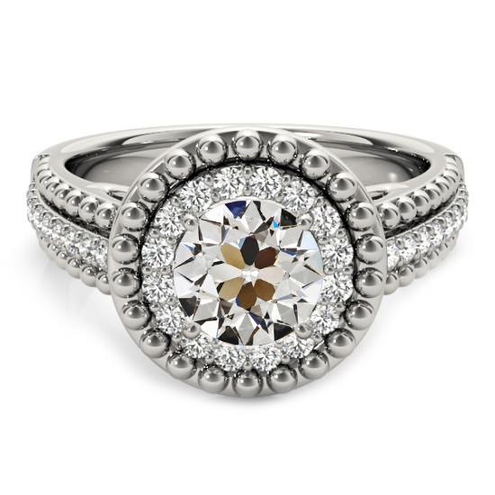 Halo Il giro Old Mine Cut Diamante Ring Beaded Style 4,50 carati - harrychadent.it