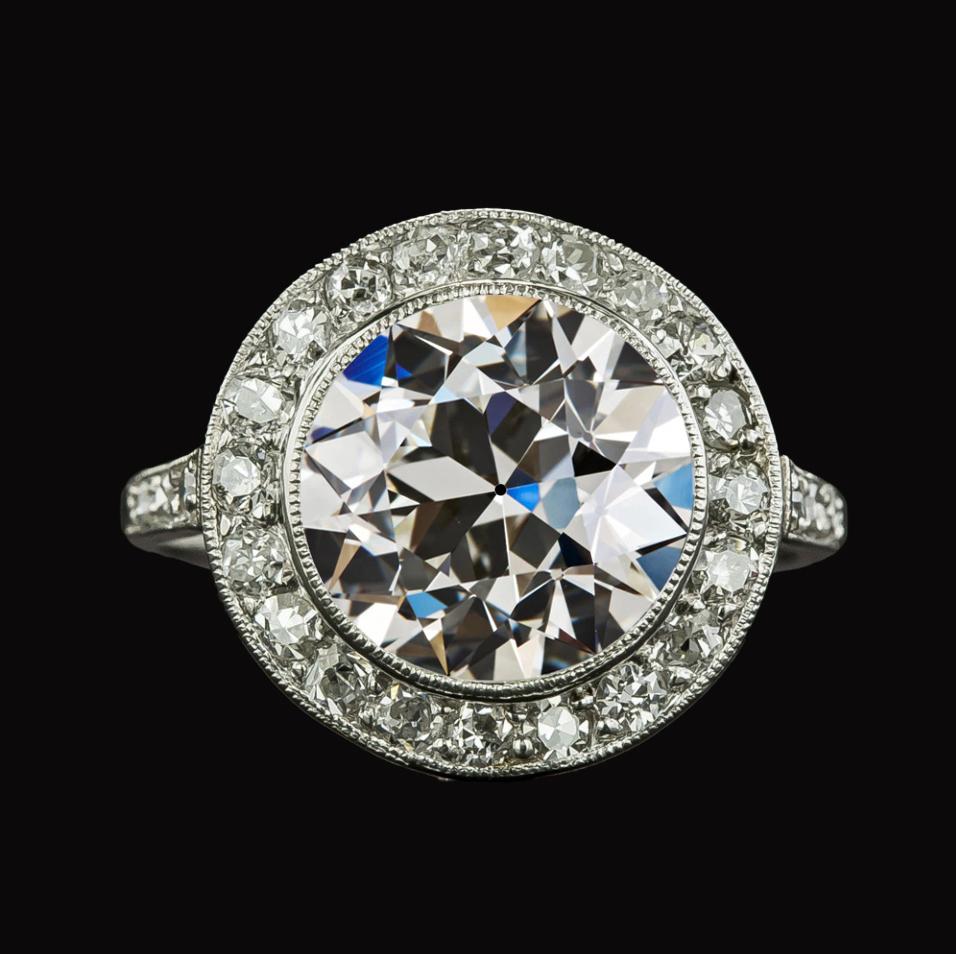 Halo Il giro Old Mine Cut Diamante Ring Bezel Set 5,50 carati gioielli - harrychadent.it