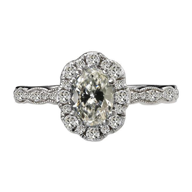 Halo Il giro & Oval Old Mine Cut Diamante Ring Gioielli da donna 5 carati - harrychadent.it