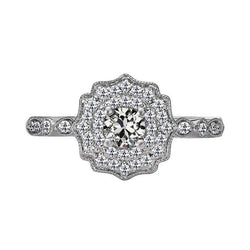 Halo Il giro vecchio minatore Diamante Ring Flower Vintage Style 3,50 carati