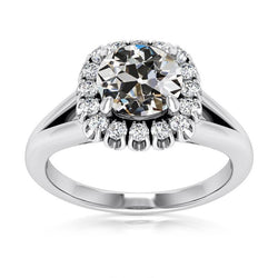 Halo Il giro vecchio minatore Diamante Wedding Ring Gambo diviso 5,75 carati