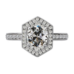 Halo Il giro vecchio minatore Diamante Wedding Ring Ladies Jewelry 5,50 carati