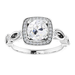 Halo Il giro vecchio taglio & Black Diamante Anello da donna 4,25 carati Set di griffe