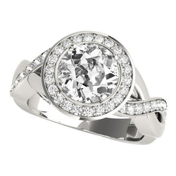 Halo Il giro vecchio taglio Diamante Ring 5.75 Carati Infinity Style