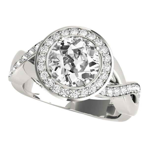 Halo Il giro vecchio taglio Diamante Ring 5.75 Carati Infinity Style - harrychadent.it