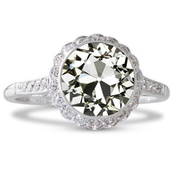 Halo Il giro vecchio taglio Diamante Ring Bezel Set Flower Style 5 carati