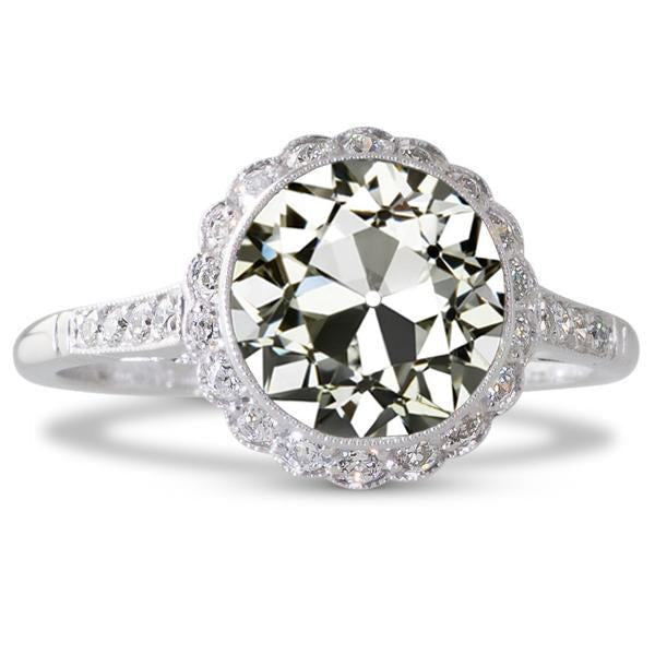 Halo Il giro vecchio taglio Diamante Ring Bezel Set Flower Style 5 carati - harrychadent.it